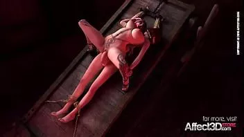चलाएँ बड़े स्तन पिशाच देता है एक मुख-मैथुन करने के लिए बंधन futanari बेब में एक 3डी एनिमेशन