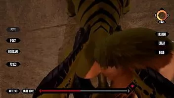 play Dragon baise un loup et remplit son trou - faune